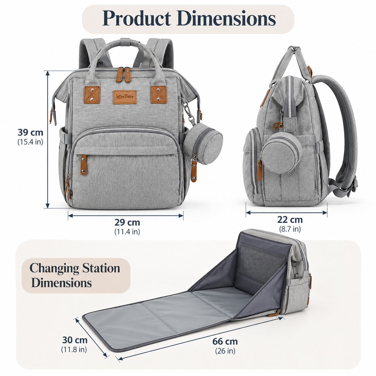 Diaper Backpack with Portable Changing Station
