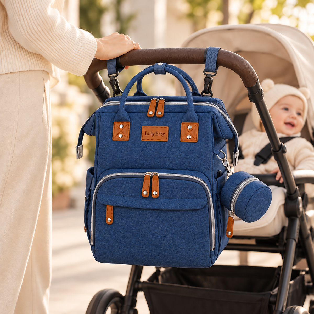 Diaper Backpack with Portable Changing Station